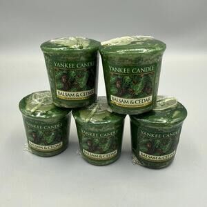 Lot of 5-Yankee Candle🌟 BALSAM & CEDAR Votives/Samplers RARE Holidays CHRISTMAS